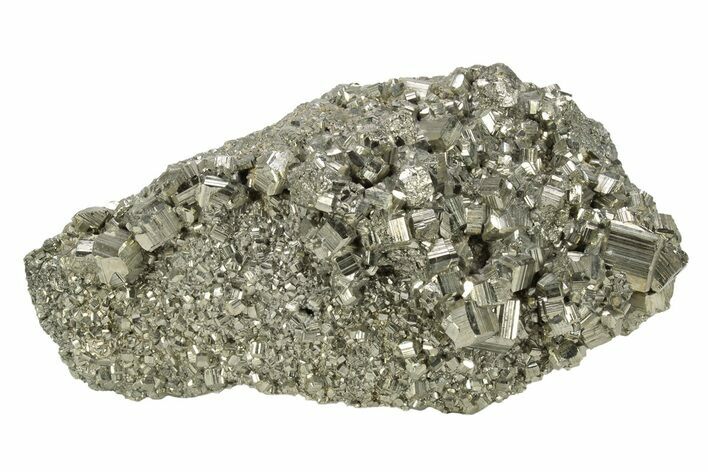 Gleaming, Striated Pyrite Crystal Cluster - Peru #231515